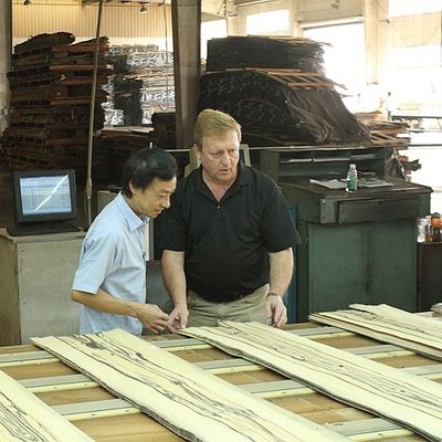 自然な琴木ベニヤの四分の一は特別でまっすぐな薄片の穀物のプロセスを染めるためのよい供給容量を切った
