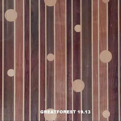 芸術的な寄木細工の木材ベニヤ対称コラージュ幾何学模様色彩豊か木製絵画0.55mm