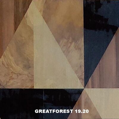 芸術的な寄木細工の木材ベニヤ対称コラージュ幾何学模様色彩豊か木製絵画0.55mm