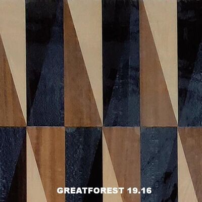 芸術的な寄木細工の木材ベニヤ対称コラージュ幾何学模様色彩豊か木製絵画0.55mm